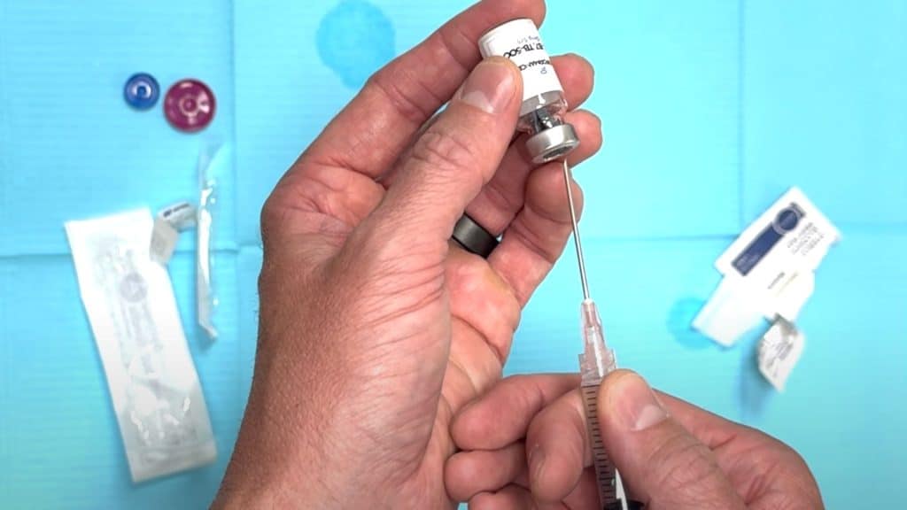 inject-solvent-into-peptide-vial